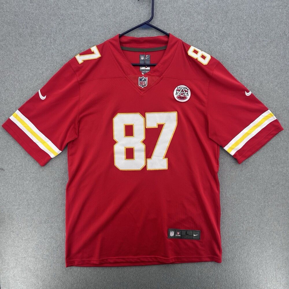 Travis Kelce #87 Kansas City Chiefs Nike On Field Jersey Men’s Size Large